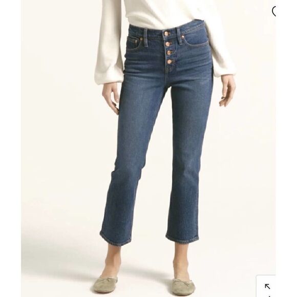 J.Crew 10" Demi-Boot Crop Jean In Stone Street Wash Size 30 - Picture 1 of 13